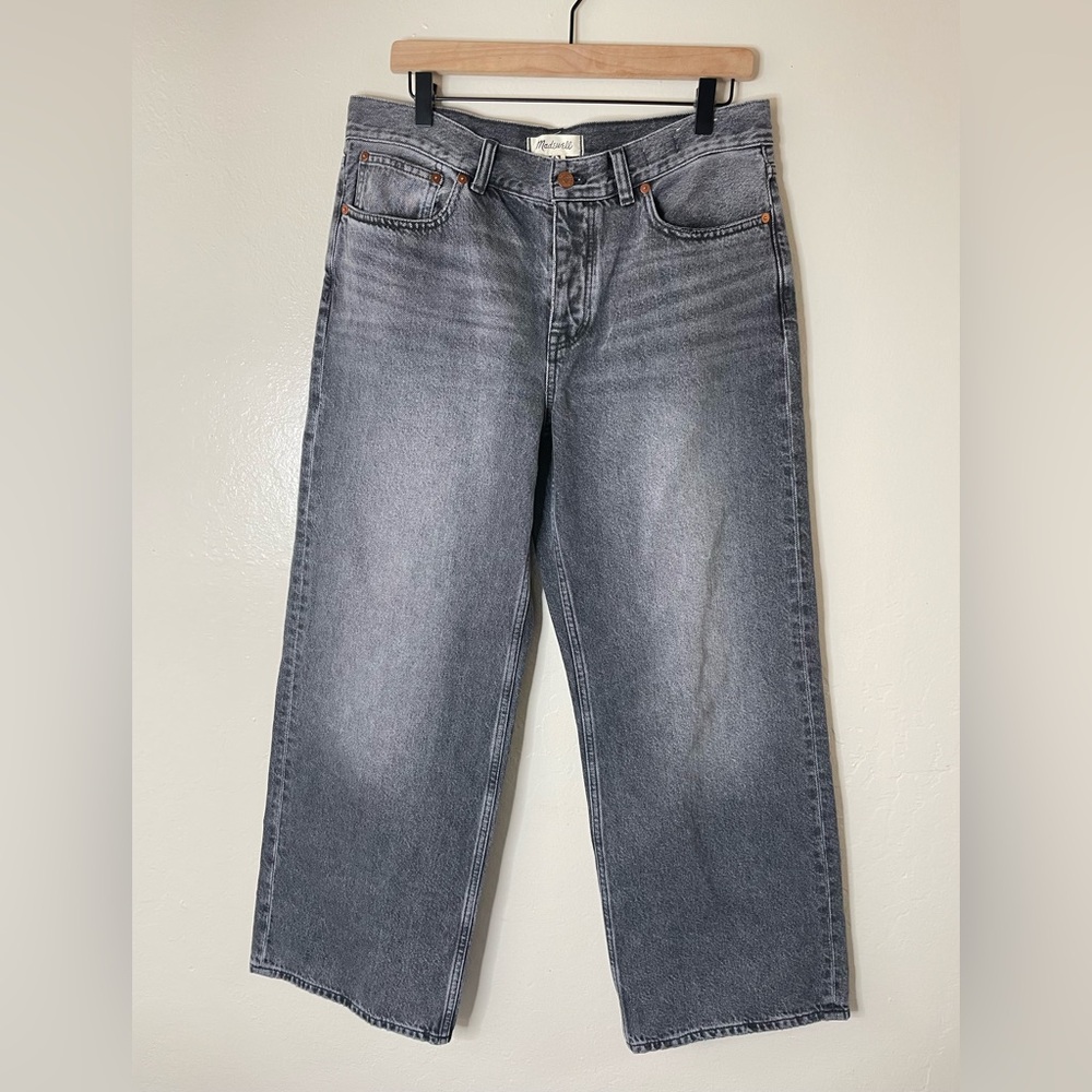 Madewell Gray Wide Leg Flare Jeans